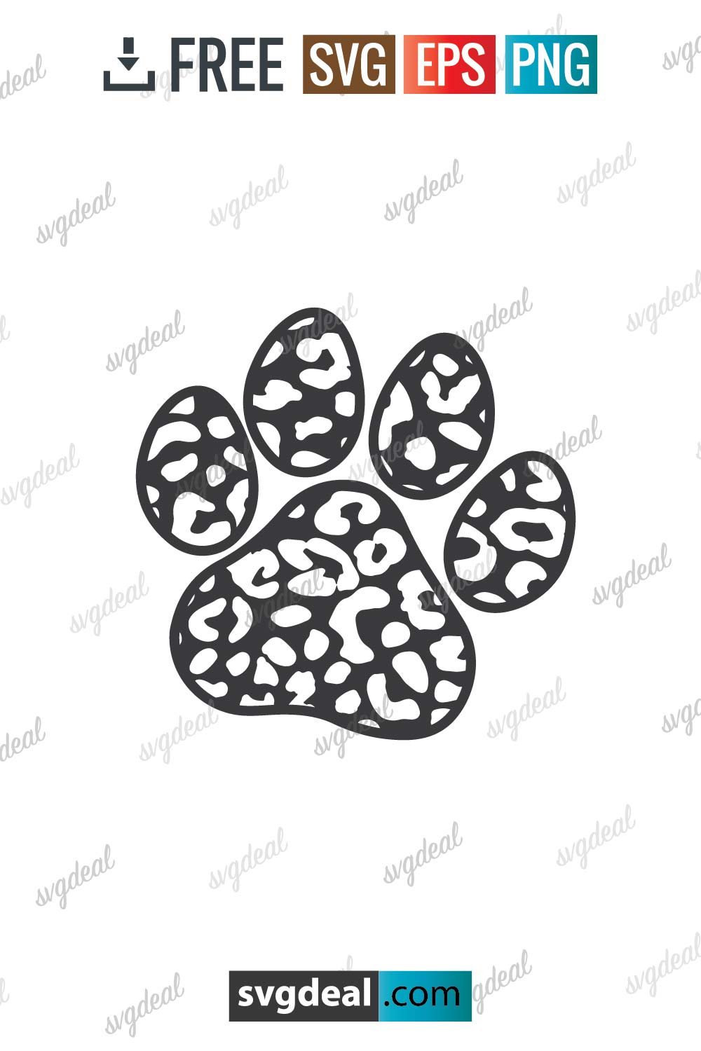 Paw Print Leopard SVG Free SVG Files