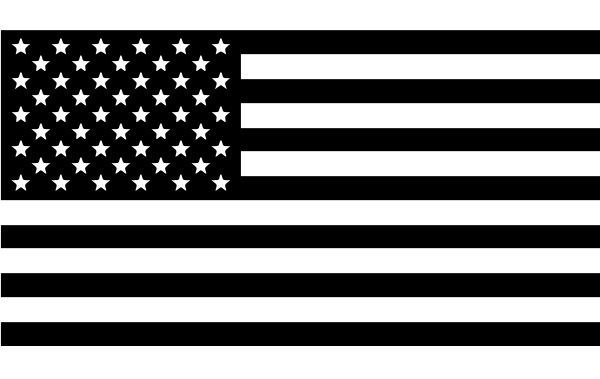 Black and white American Flag