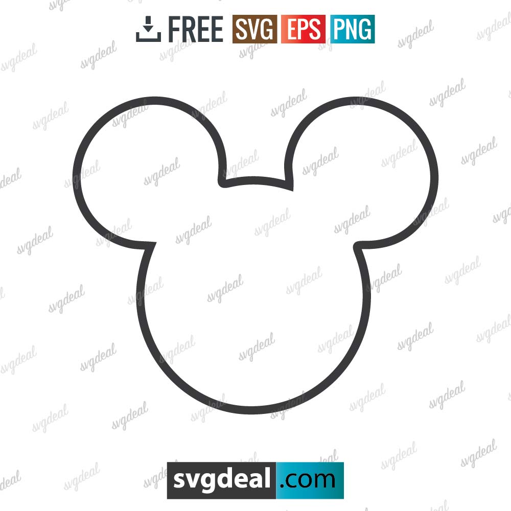 Mickey Mouse svg, Mickey mouse outline svg, Disney, Disney svg, silhouette, digital download, free vector files, free cut file, cutting files – 2902