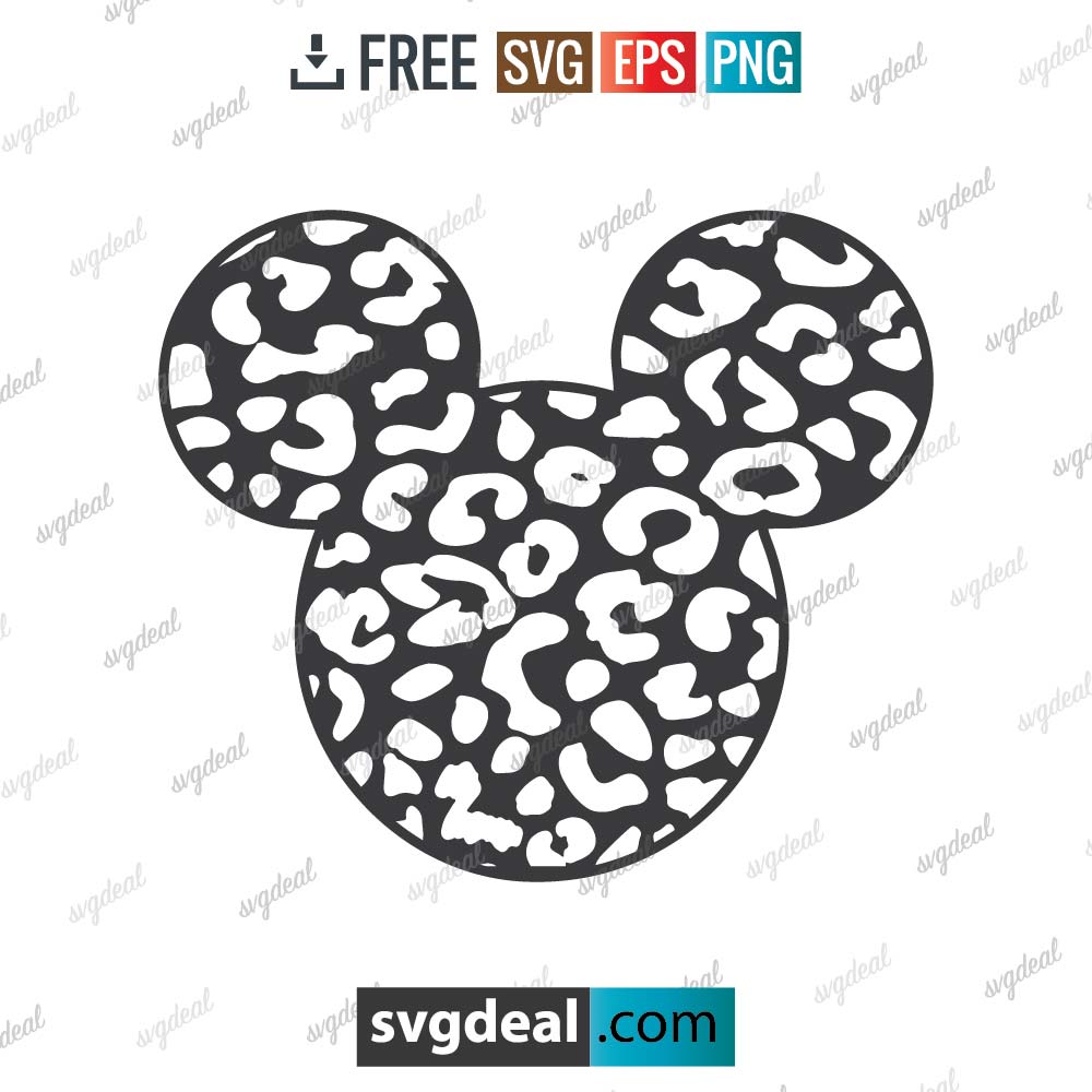 Mickey Mouse svg, Mickey mouse leopard svg, silhouette, digital download, free vector files, free cut file, cutting files – 2905