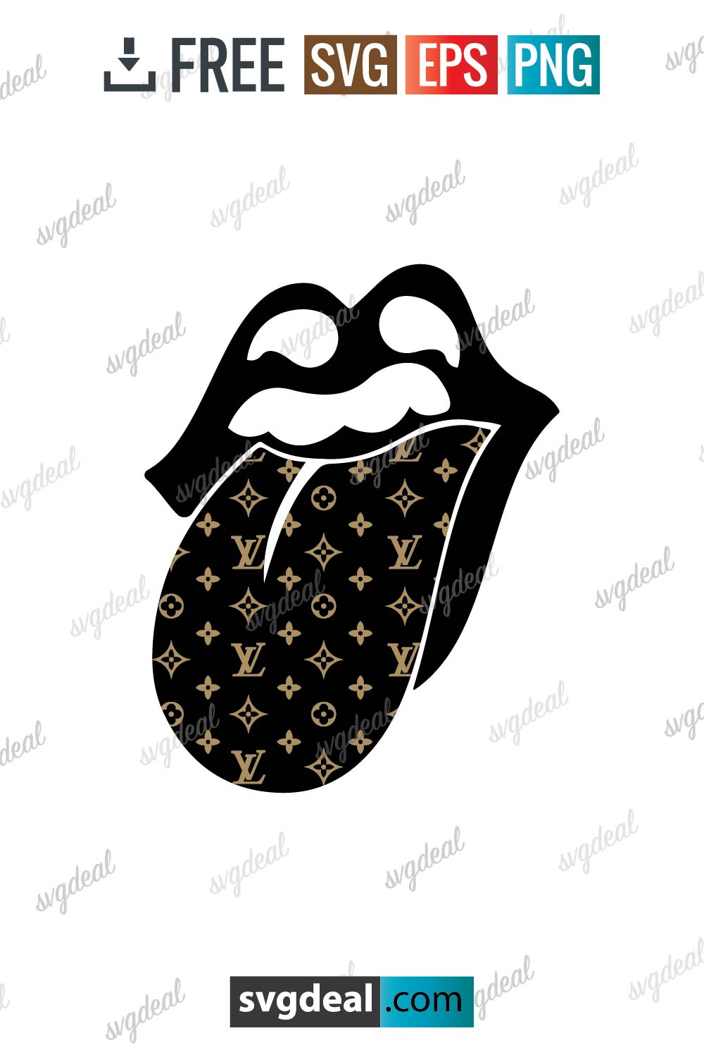 Louis Vuitton Dripping Lips Svg
