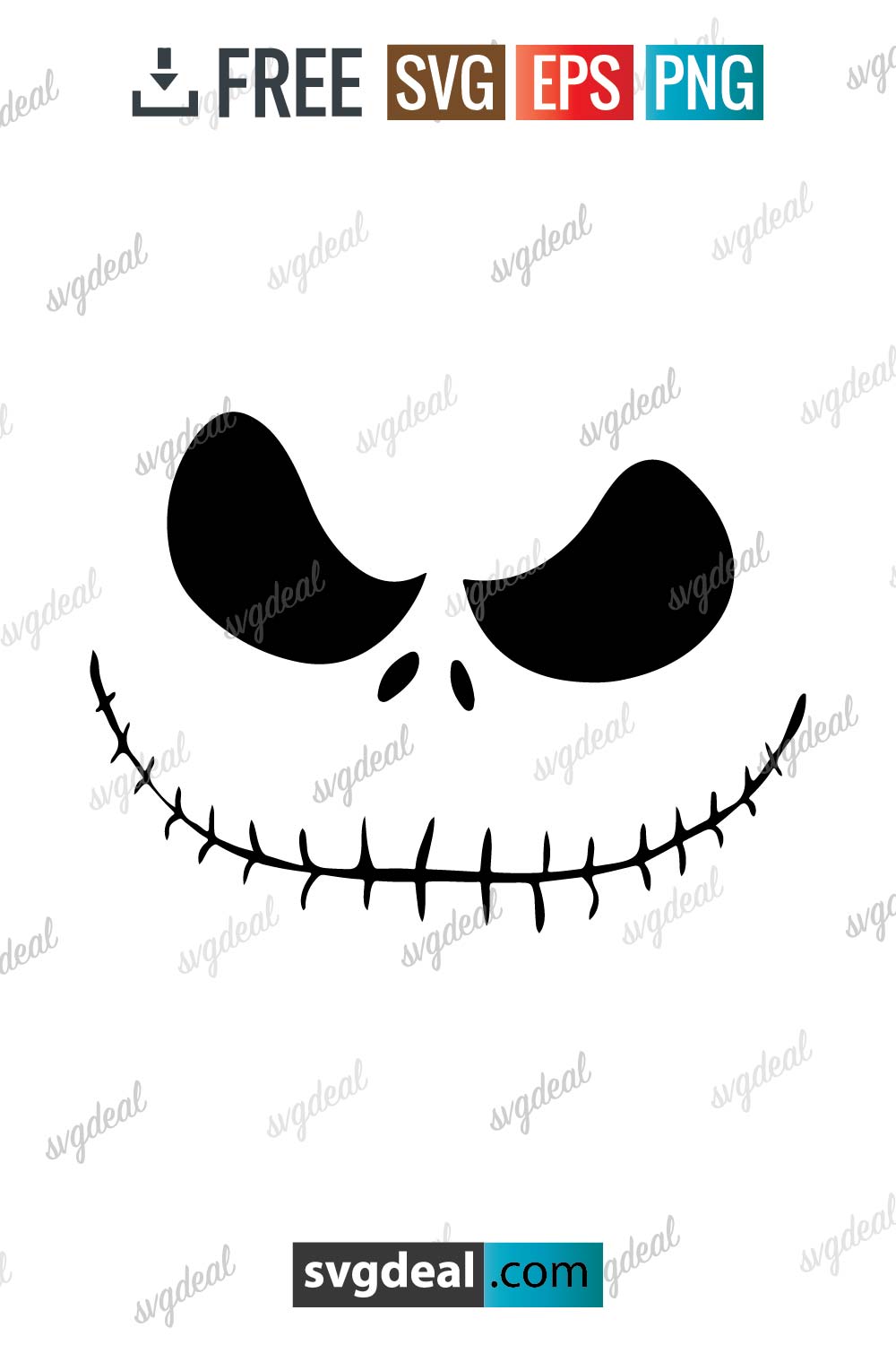 Jack Skellington Face SVG - Free SVG Files