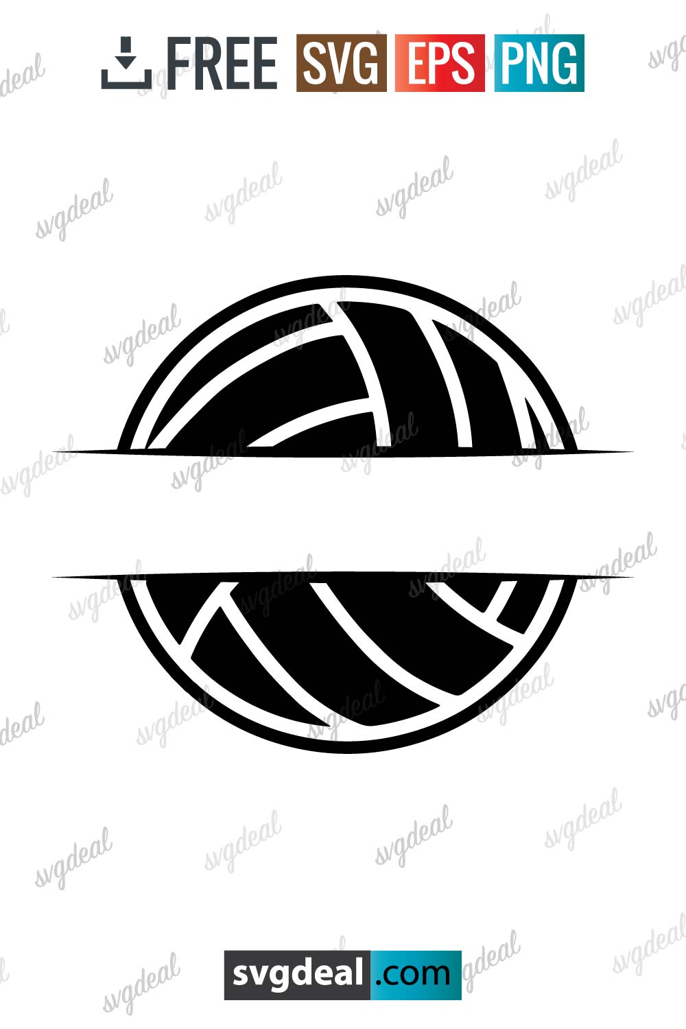 Half Volleyball Svg Free - Free SVG Files