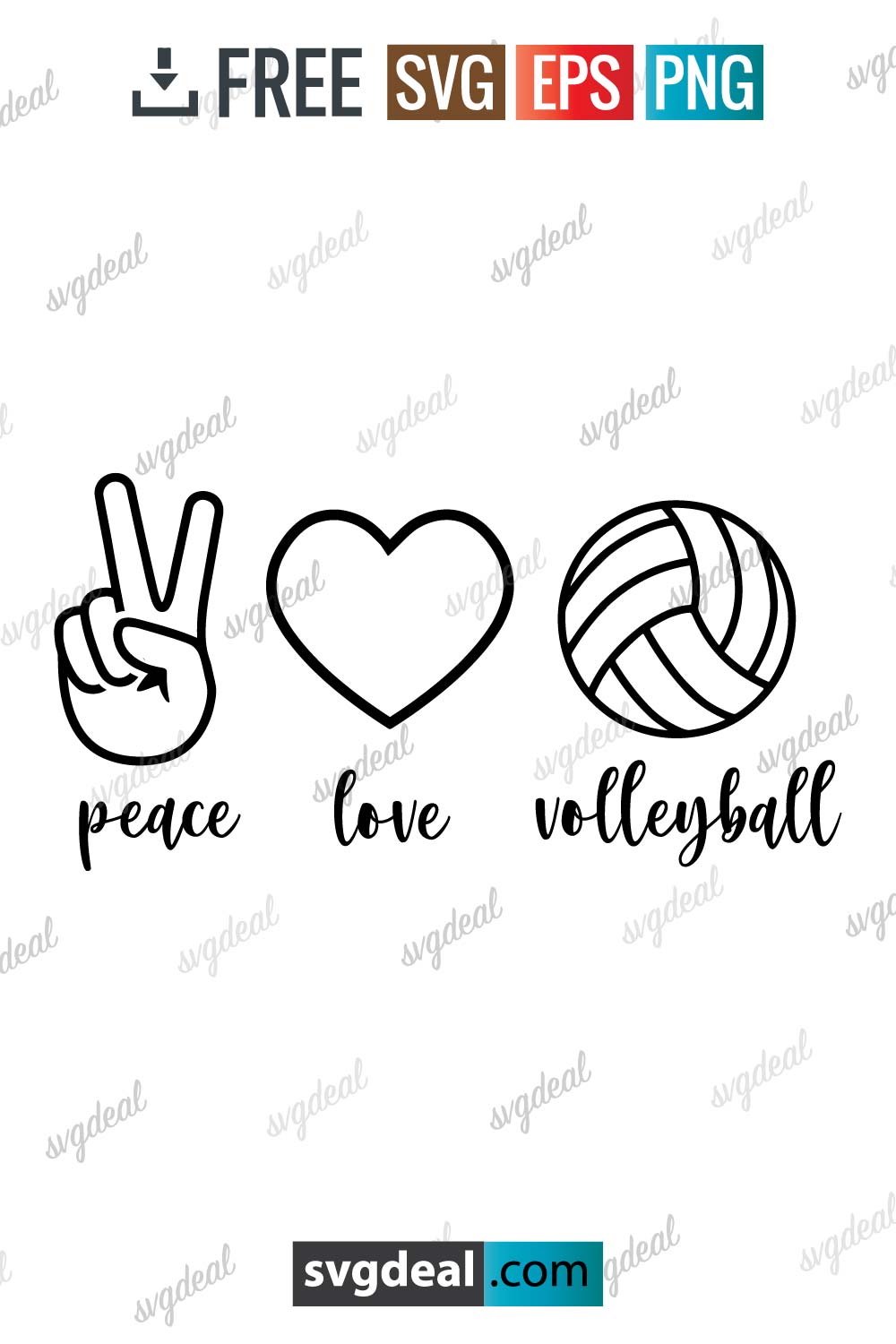 Peace Love Volleyball Svg - Free Svg Files