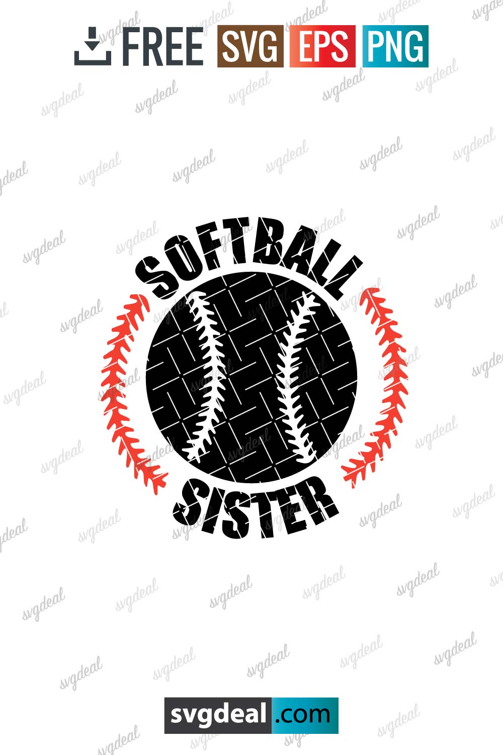 Softball Sister Svg - Free SVG Files