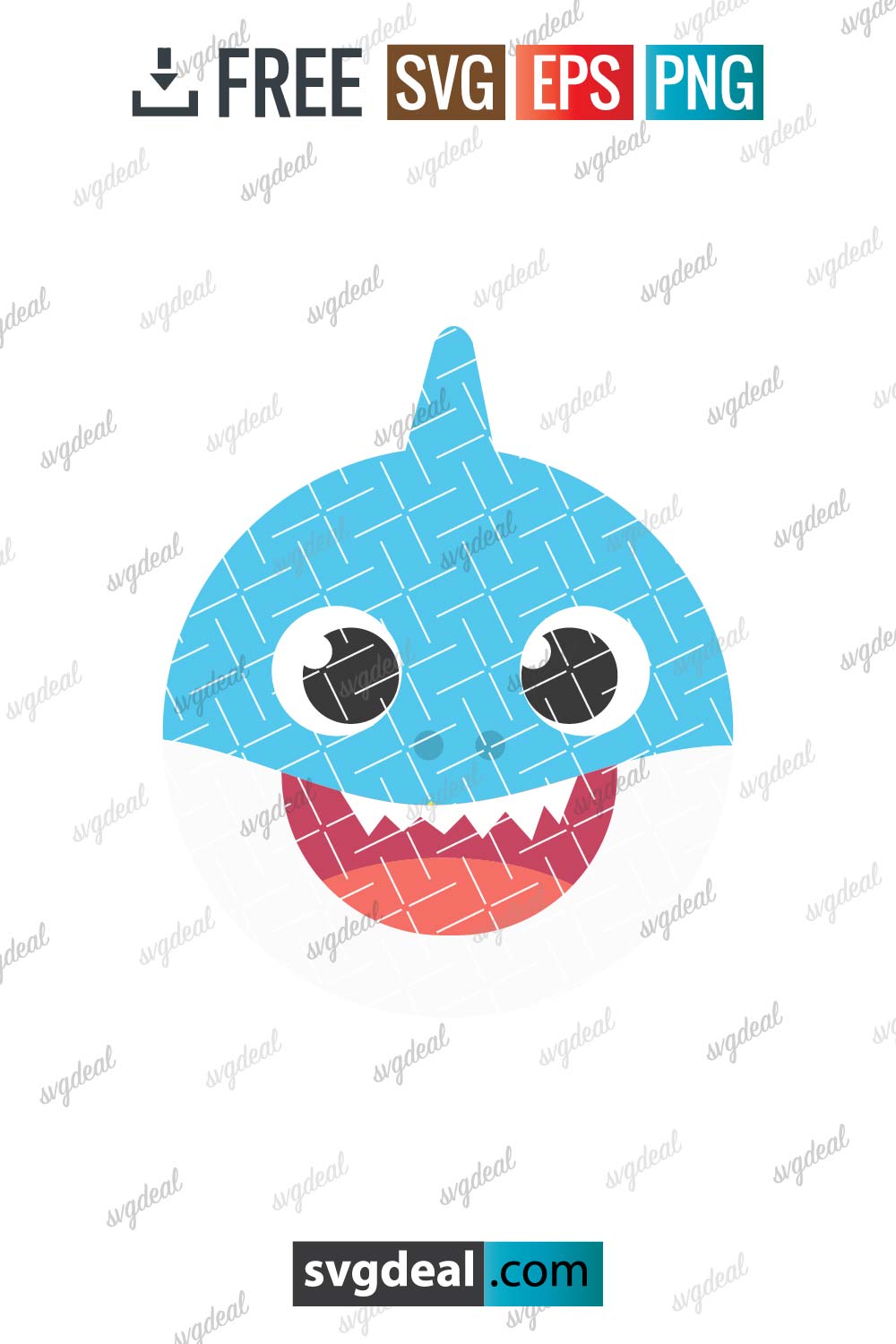 Baby Shark Face Svg - Free SVG Files