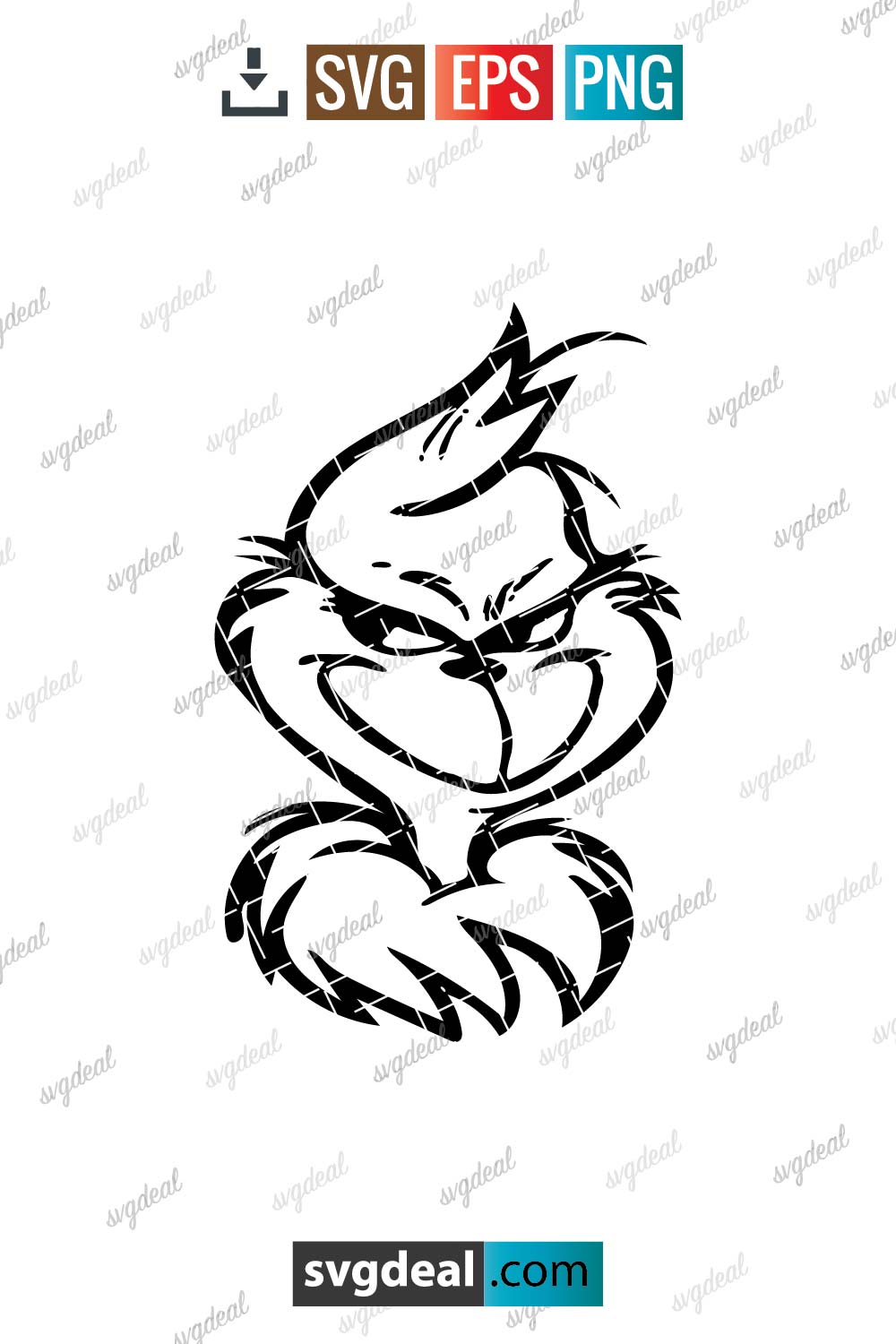 Resting Grinch Face Svg - Free SVG Files