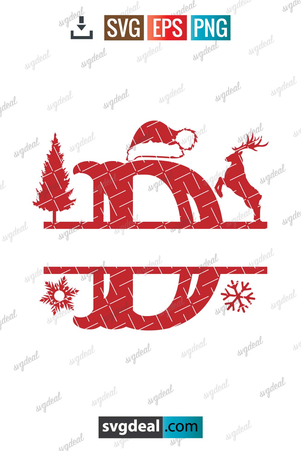 Letter D Christmas Split Letter Svg - Free SVG Files