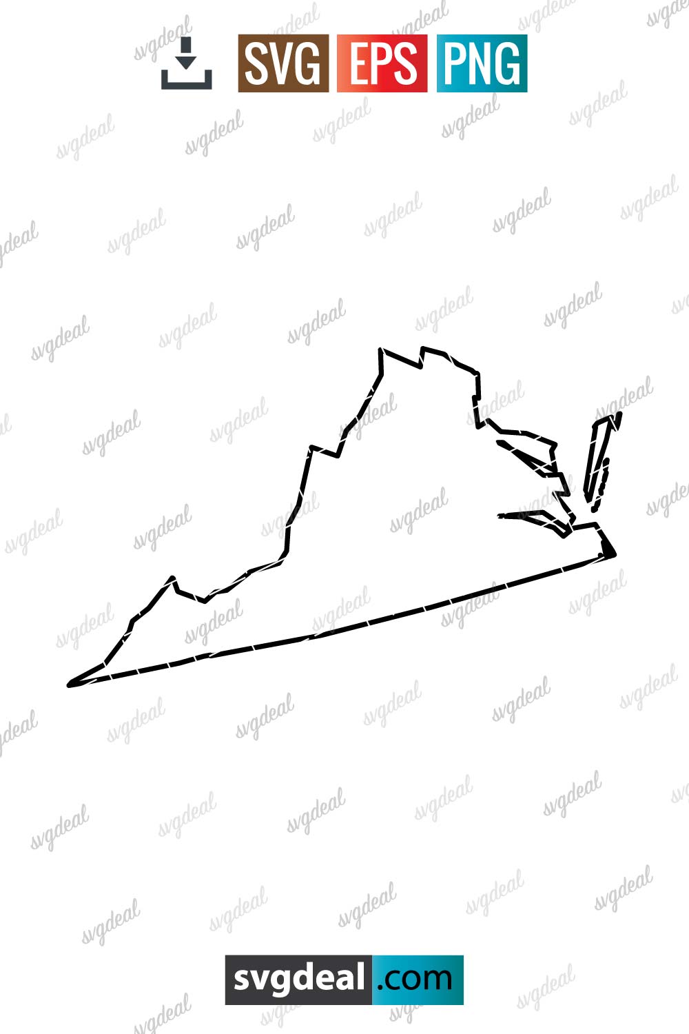 Virginia Outline SVG Free SVG Files   Prev 71007 03 