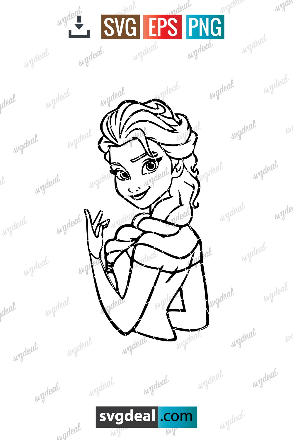 Elsa Outline SVG: Unleashing the Icy Sorceress in Digital Art