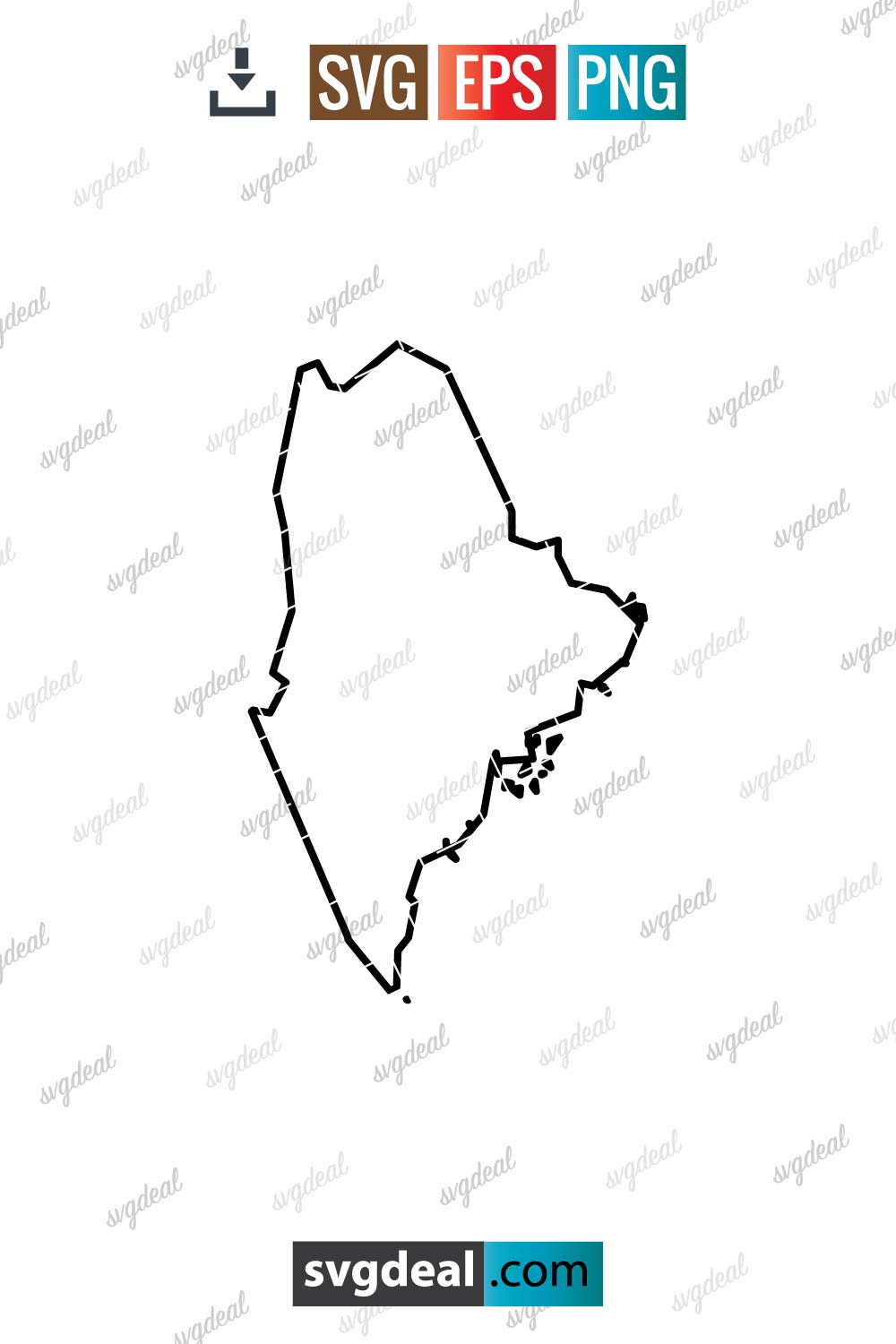 Maine Outline SVG Free SVG Files   Prev 2502 1540 04 